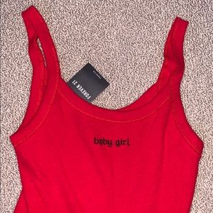 RED BODY SUIT “BABY GIRL”